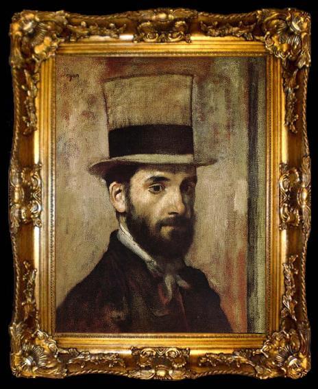 framed  Edgar Degas Portrait, ta009-2